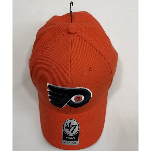 Philadelphia Flyers '47 MVP Strapback NHL Hat Orange Adjustable Rear Spell Out - Picture 6 of 9